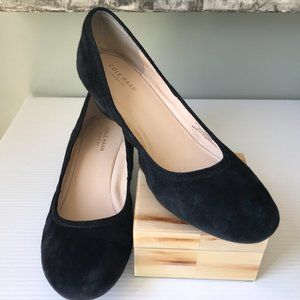 Cole Haan "Sadie" Suede Wedge Pump Heel Black